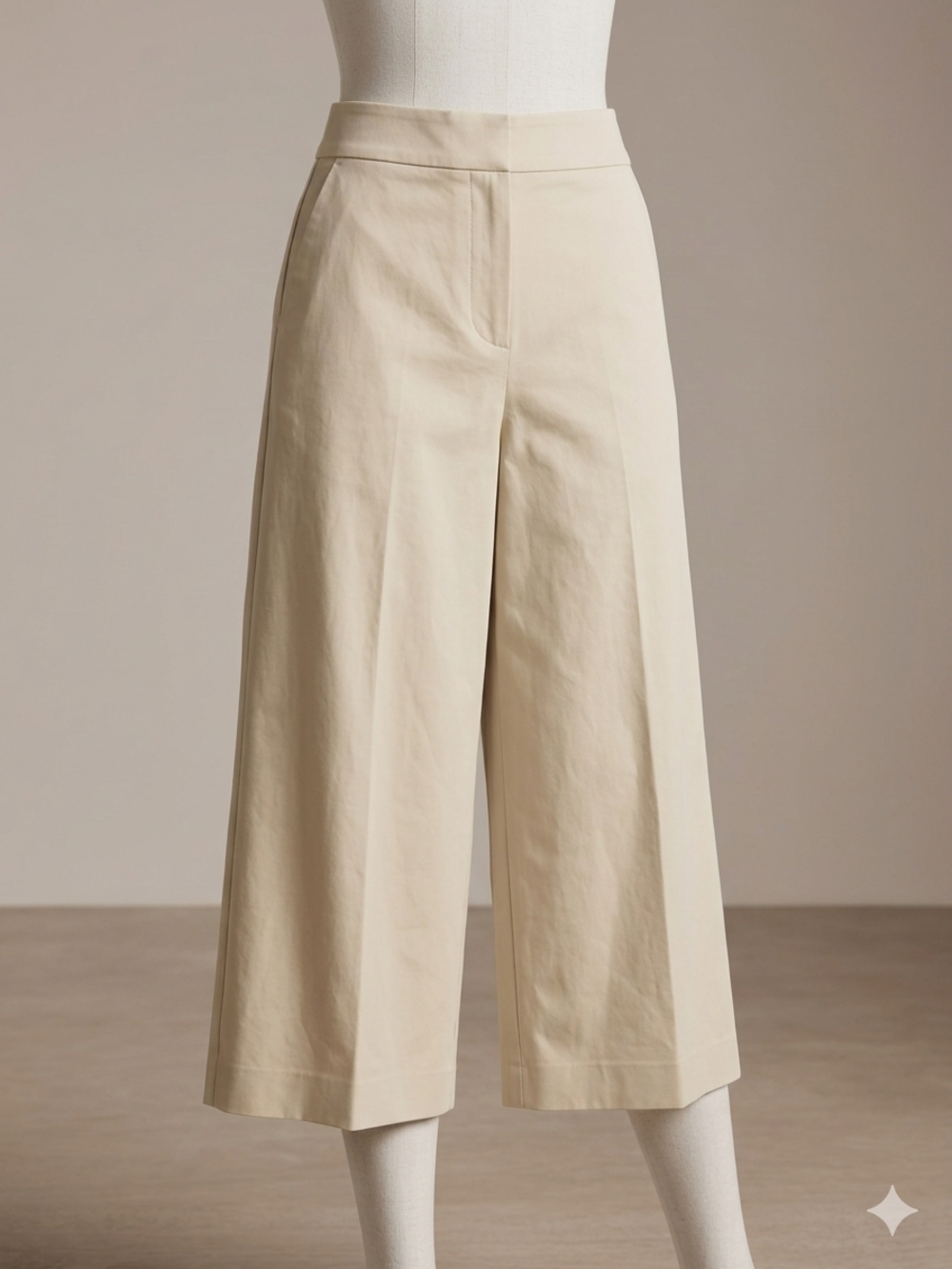 LOFT Wide-Leg Cropped Pants in Light Beige NWT Size 10